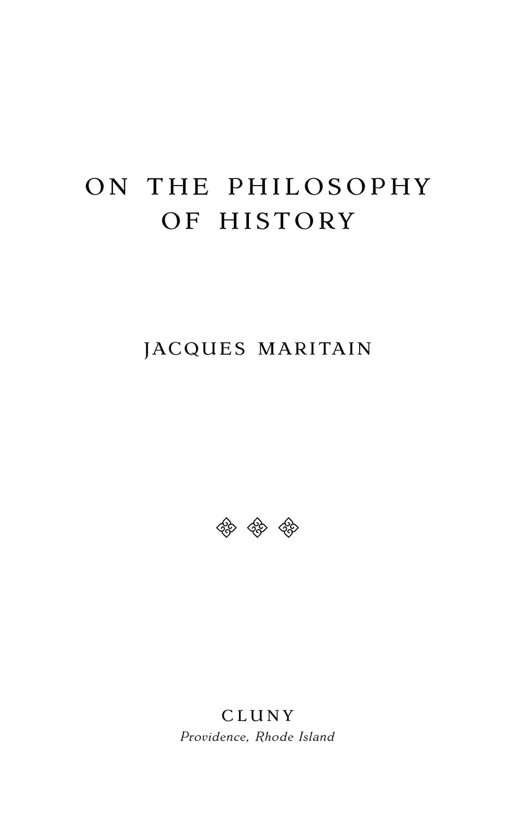 Sur la philosophie de l'histoire