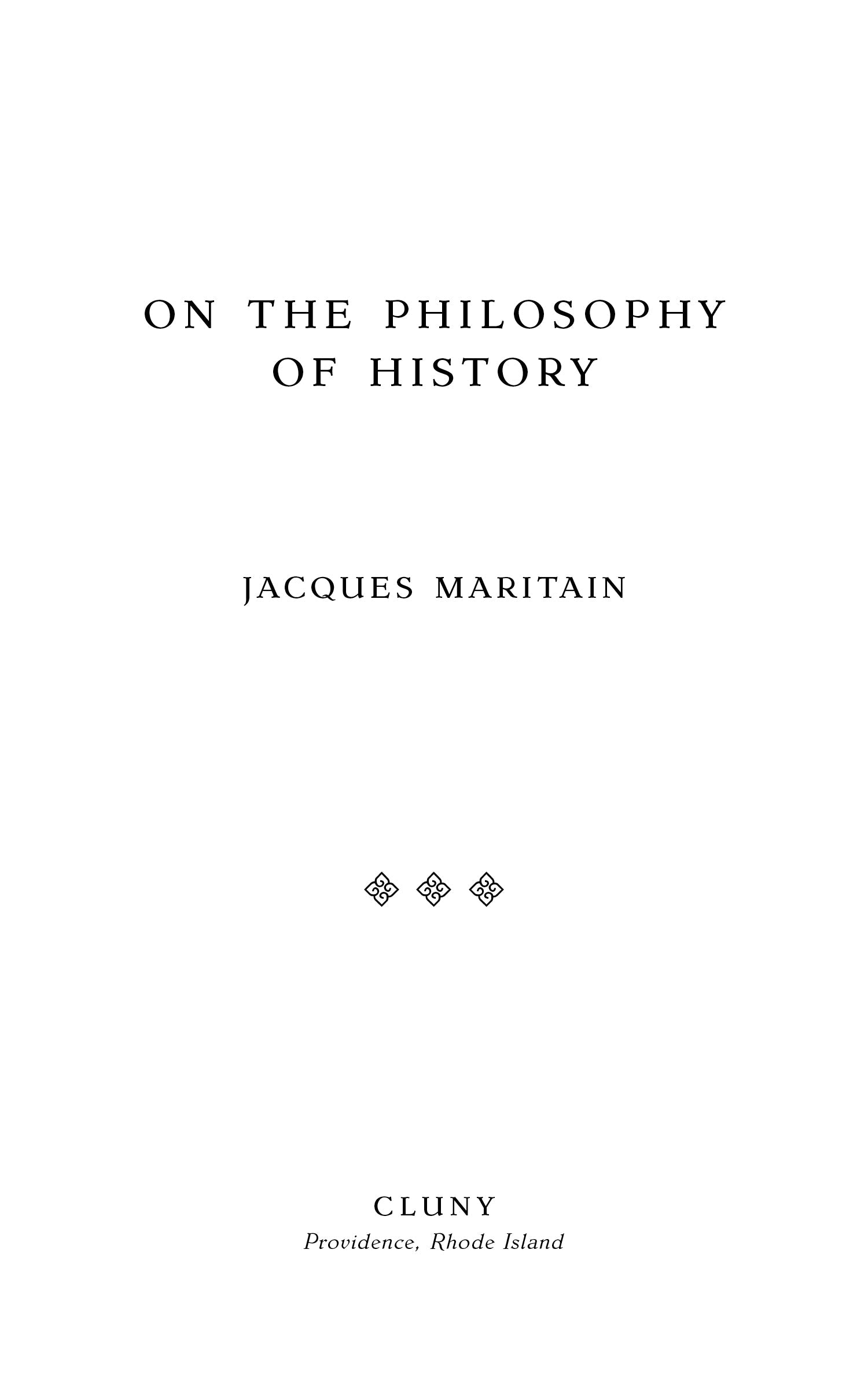 Sur la philosophie de l'histoire