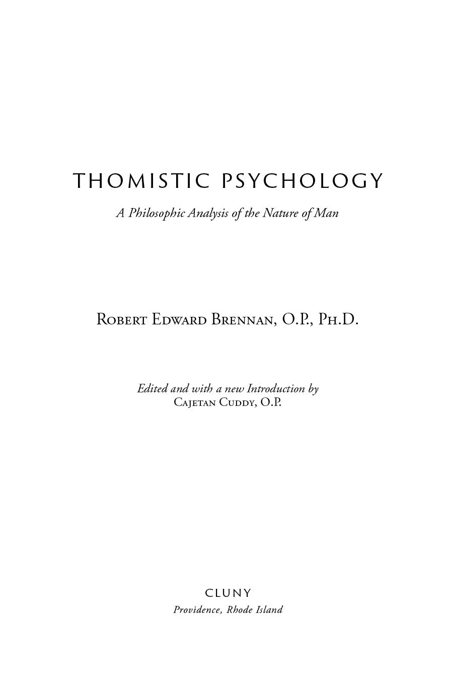 Thomistic Psychology