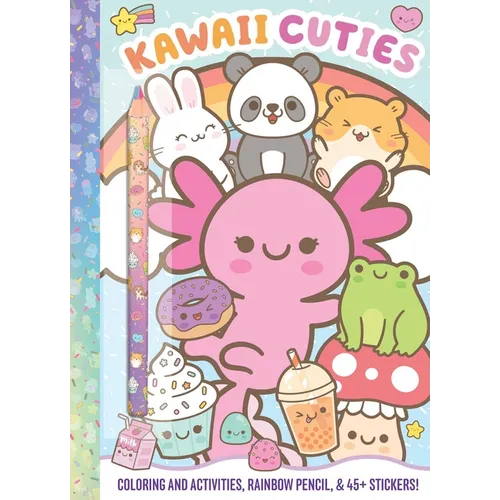 Kawaii Cuties: Coloring Book with Rainbow Pencil